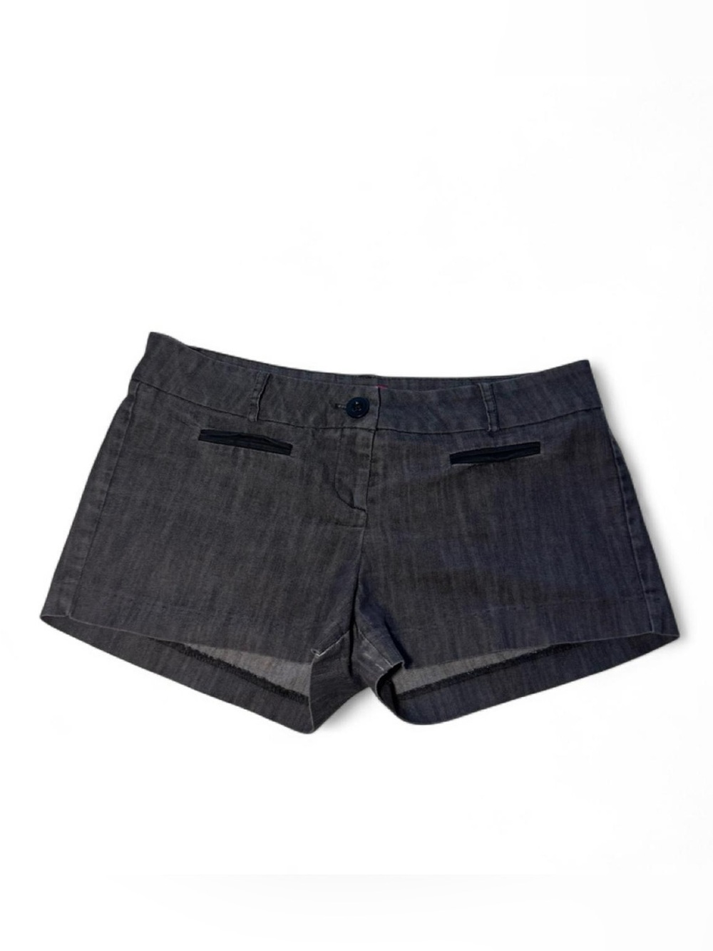 Vintage y2K Office siren style Shasa Collection gray denim micro shorts with☮️